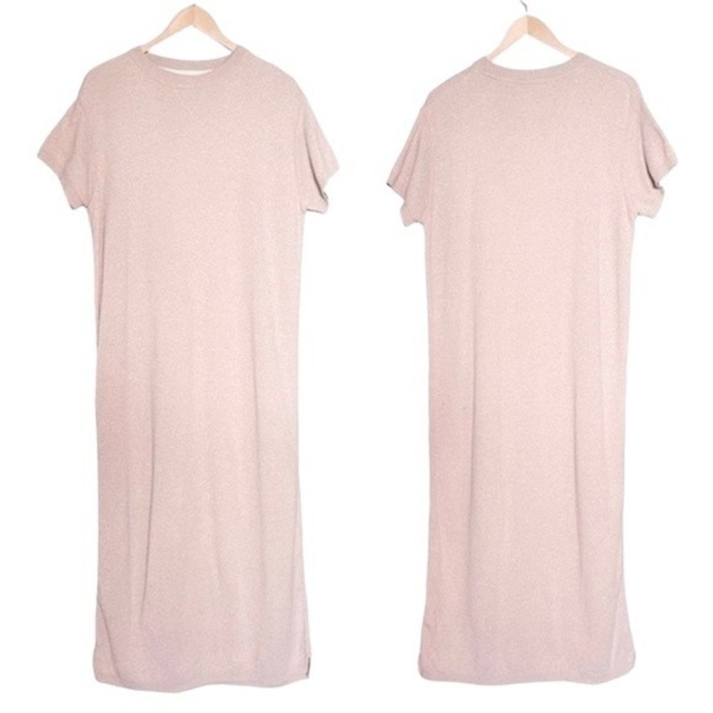 J. Jill Short Sleeve Maxi Sweatshirt Dress Mauve Heather Women’s Size Medium